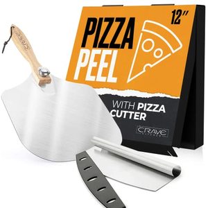 Premium Chefs Folding Pizza Peel with Pizza Cutter