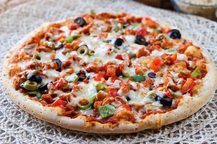 BBQ Chicken Pizza with Black and Green Olives Recipe